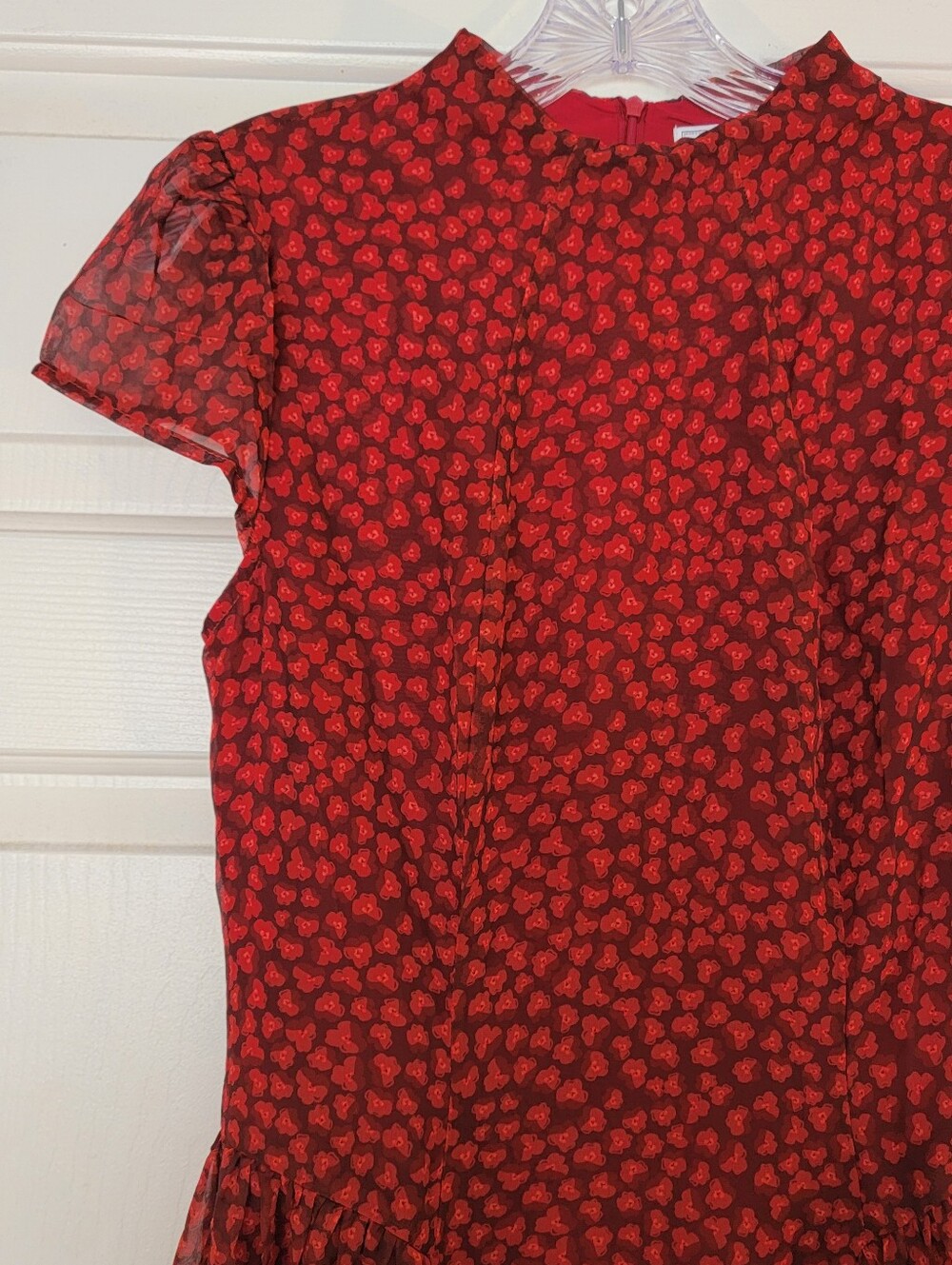 Red Cap Sleeve Maxi Floral Dress - Picture 6 of 10